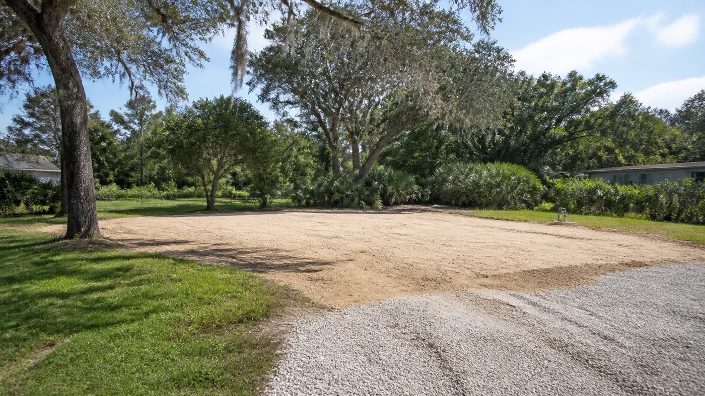Cleared lot in Marion County, Florida after a mobile home was removed